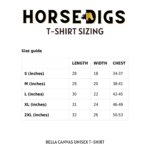 horse t-shirt sizes