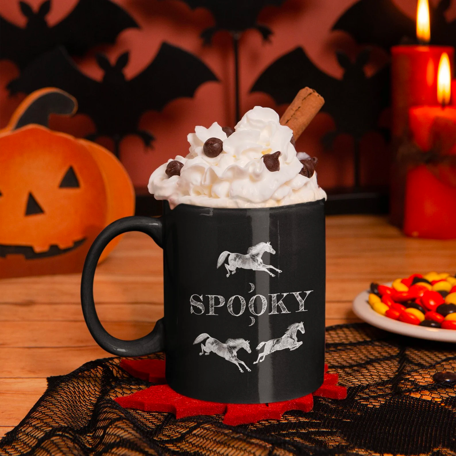 spooky halloween horse mug